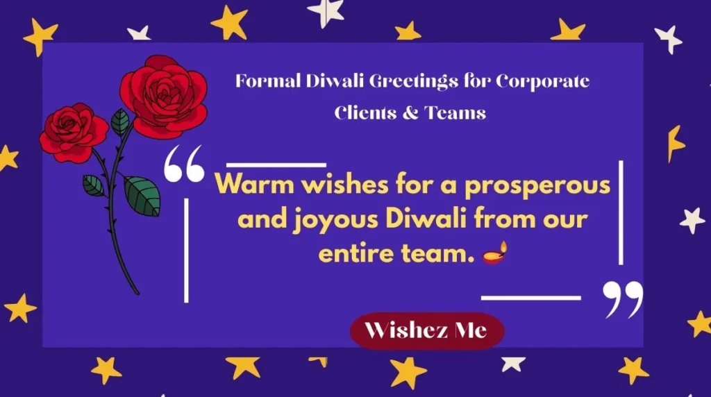 Formal Diwali Greetings for Corporate Clients & Teams
