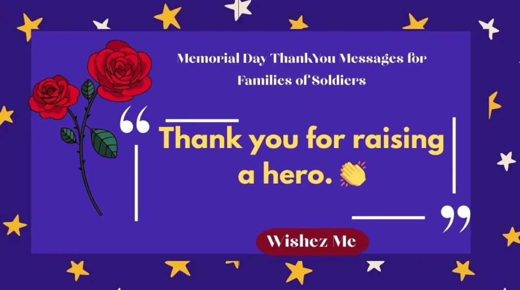 Memorial Day Thank You Messages for Families of Soldiers