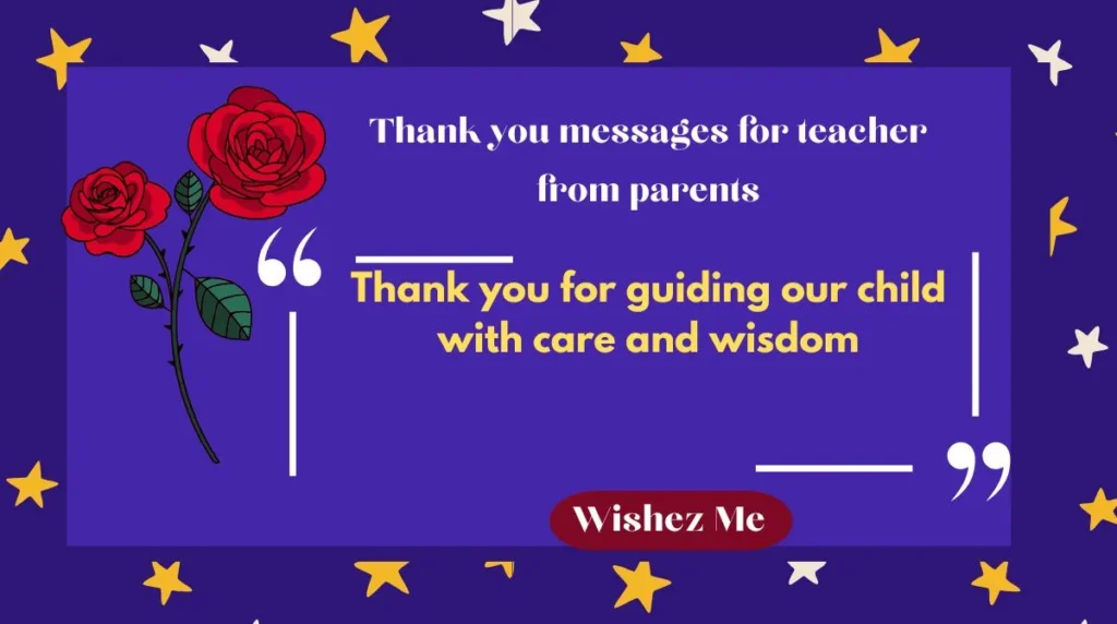 Thank you messages for teacher from parents