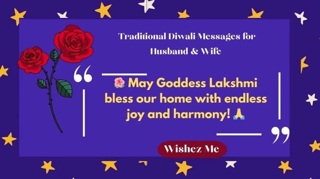 Traditional Diwali Messages for Husband & Wife